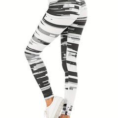 Striped Print Leggings Casual Leggings For All Seasons Women's Clothing
