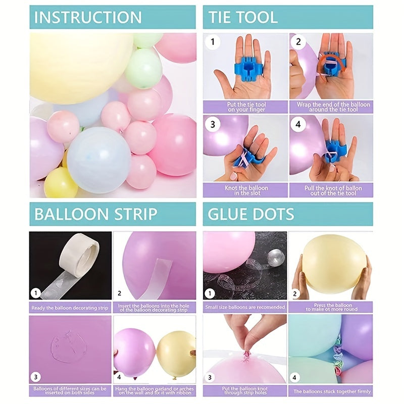 Summer Ice Cream Balloon Set - 137 Latex Balloons, 4 Aluminum Balloons