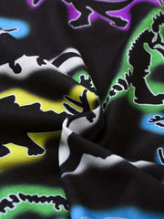 Boys Dinosaur Print Windbreaker Hooded Jacket Long Sleeve Zip Up