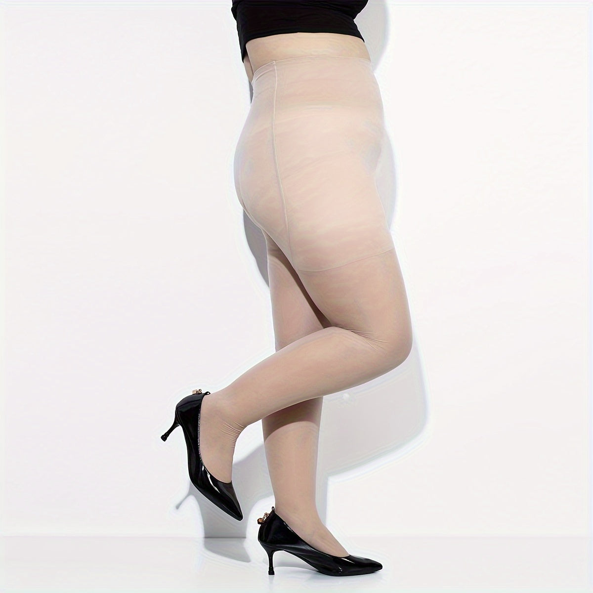 Bear Paw Print Control Top High Waisted Soft Footed Tights