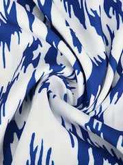 Ikat Print V Neck Stretch Dress