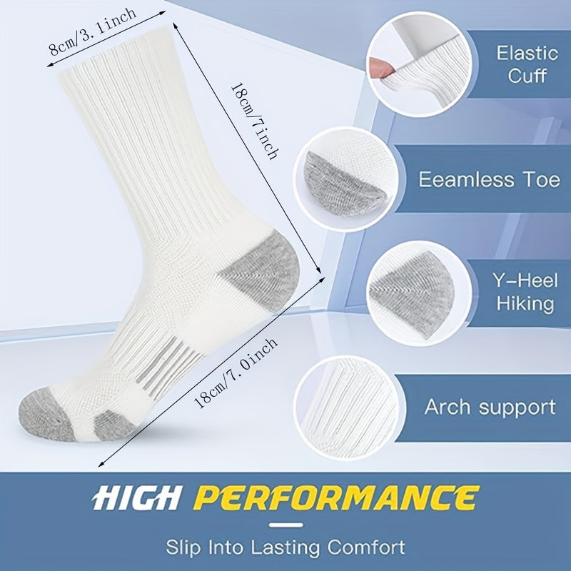 Outdoor Sports Cushioned Running Socks Moisture Wicking Crew Socks