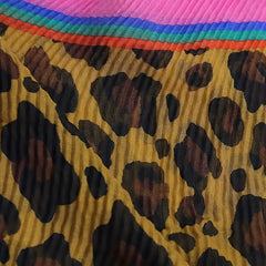 Leopard Print Crinkle Scarf Vintage Block Shawl Classic Head Wrap