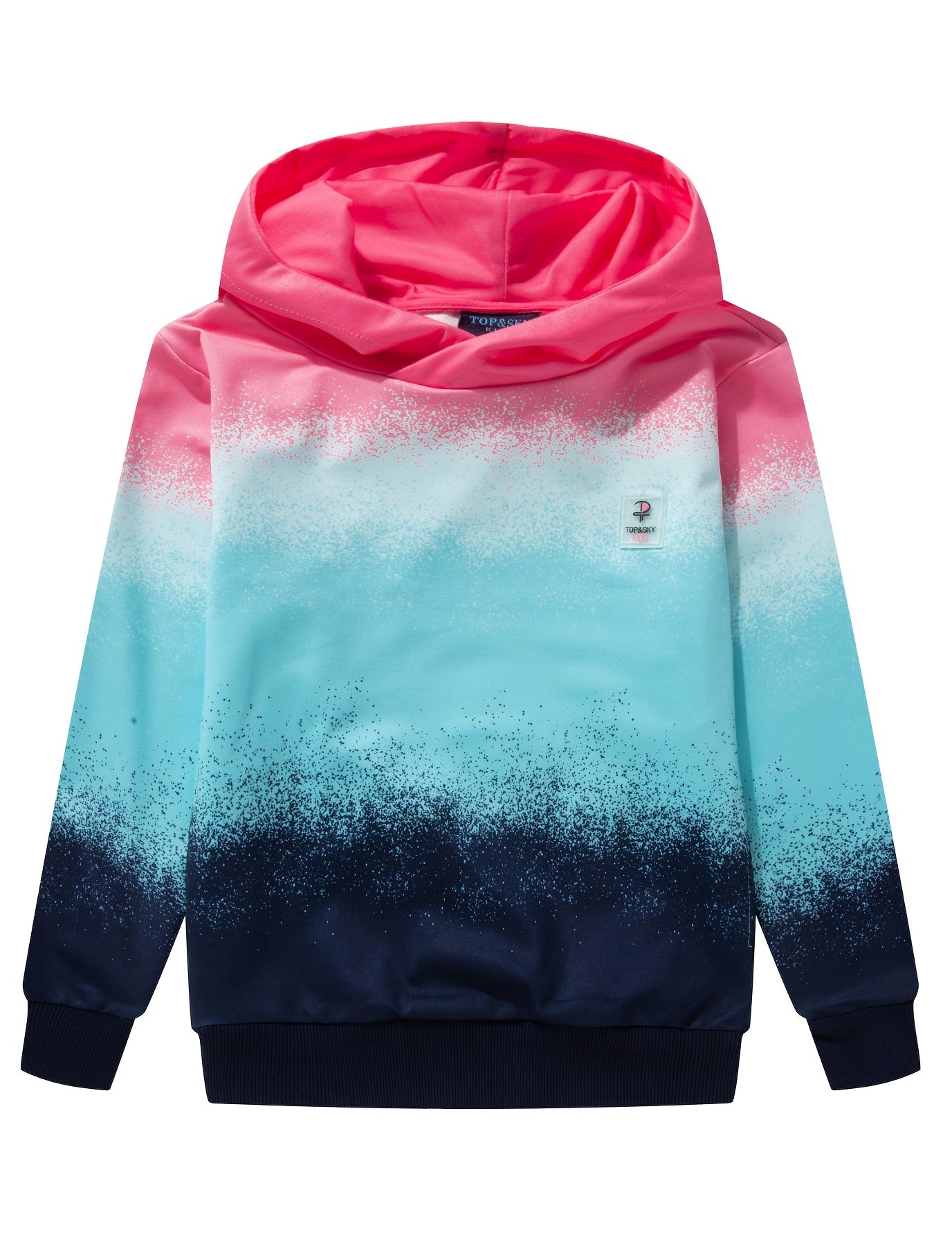 Girls Gradient Hoodie Long Sleeve Pullover Sweatshirt Top Kids Clothes