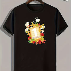 Men's Pattern Print Comfy Sports T-shirt - Outdoor Fitness Tee