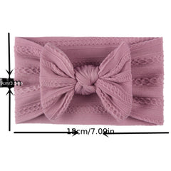 Cute Candy Nylon Jacquard Bow Baby Headband for All Seasons