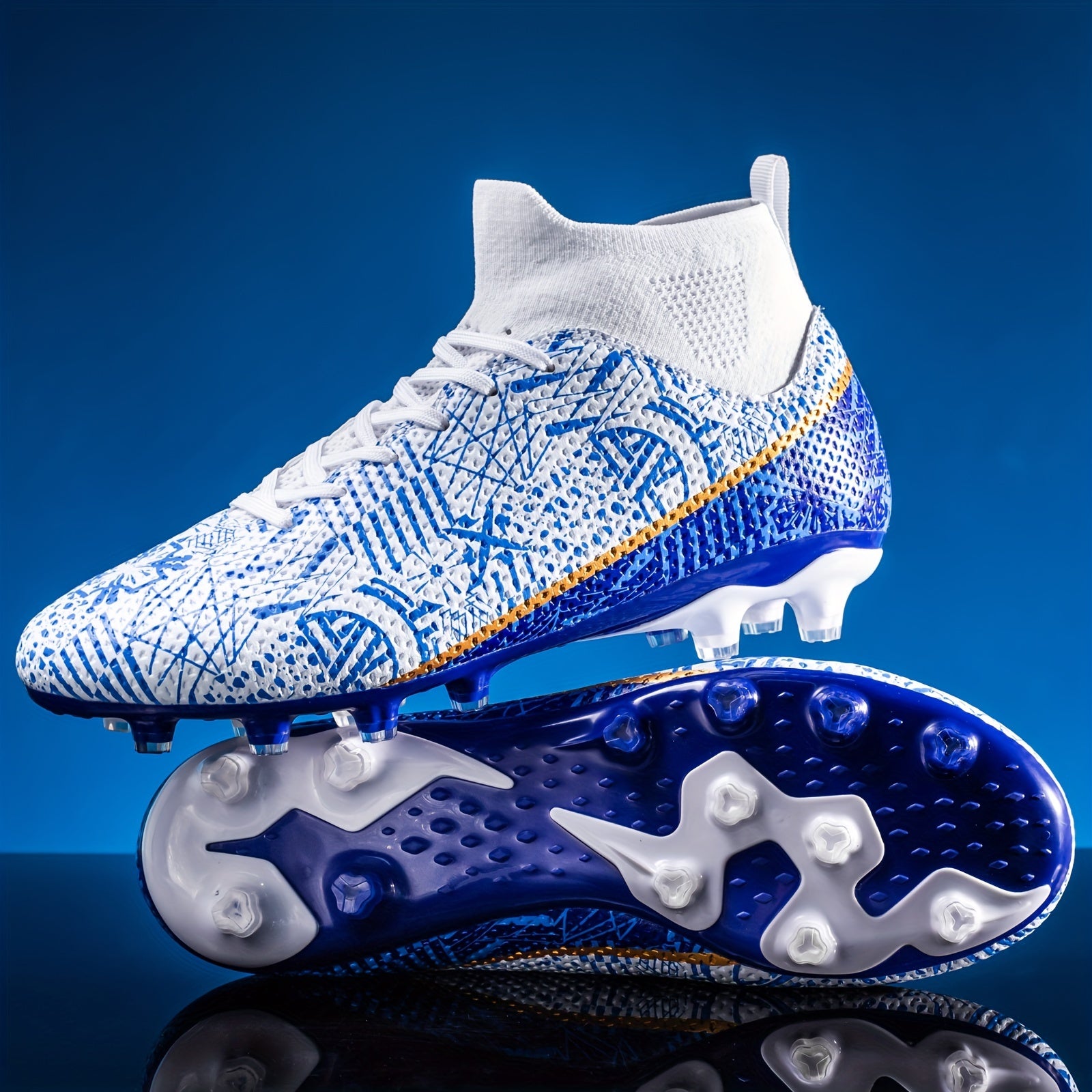 Boy's High Top Non Slip Football Cleats with Spikes