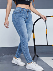 Women's Plus Button Fly Stretch Skinny Jeans