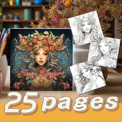 Flower Nymphs Coloring Book Relax Art & Craft Gift Teens Adults 19 x 19 25 Pages