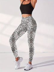 Leopard Print Yoga Leggings High Stretch Sports Running Tight Pants