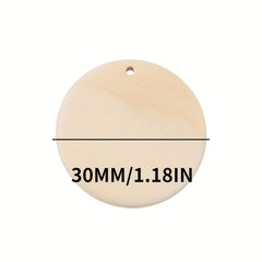 20pcs 30MM Wood Chip Keychain Round Wood Chip Ornament Earrings