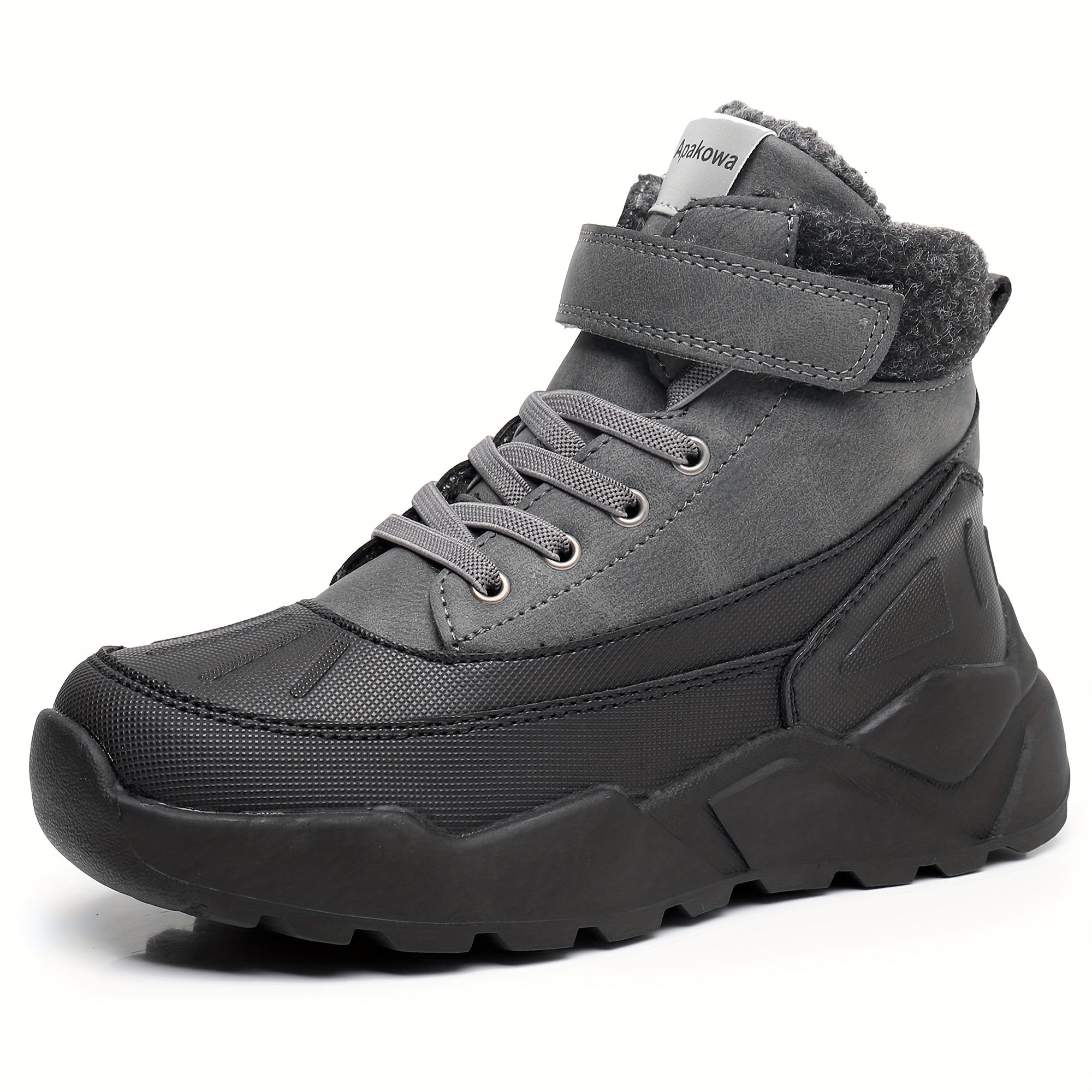 Kids Hiking Boots Plush Lining Durable Non Slip Snow Boots