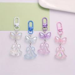 Acrylic Bubble Bow Keychain Pendant For Girls