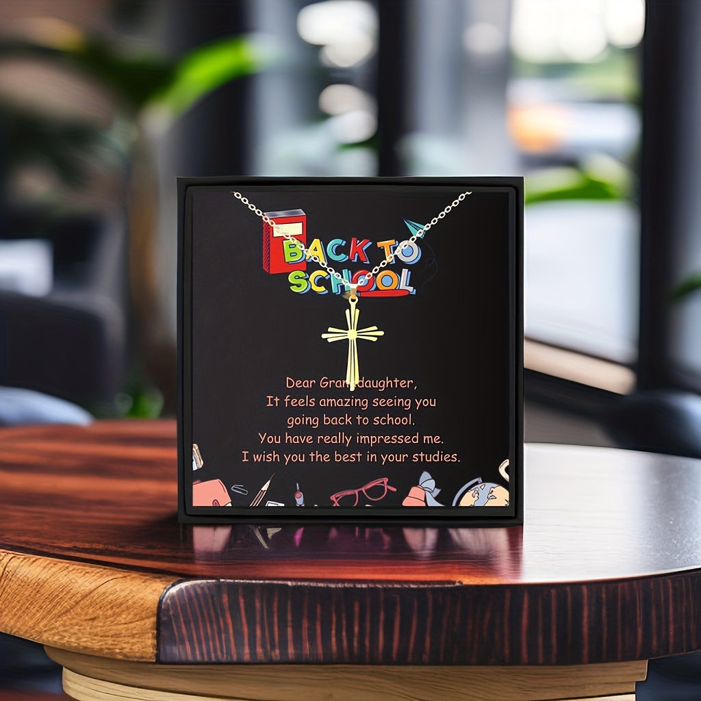 Lucky God Blessing Friendship Cross Pendant Necklace Box