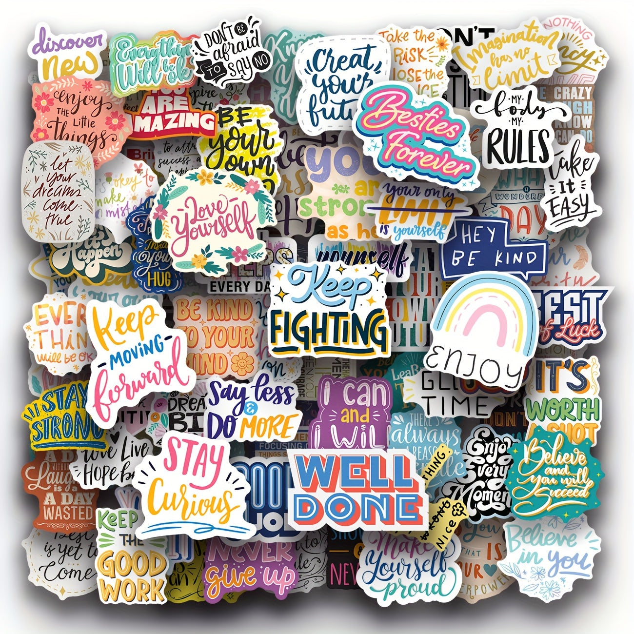 100pcs Inspirational Stickers Pack Positive Vinyl Quote Stickers