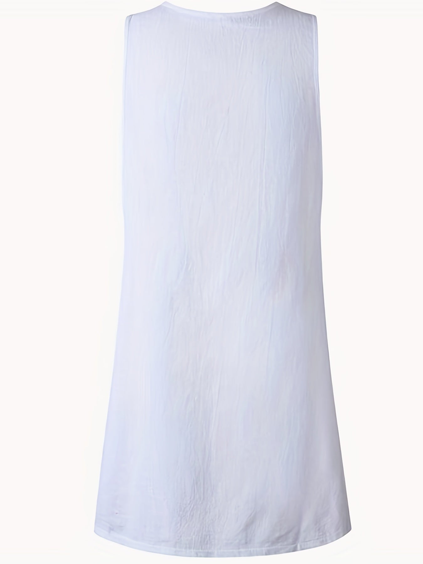 Solid Sleeveless Button Dress With Pockets Women's Clothing