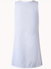 Solid Sleeveless Button Dress With Pockets Women's Clothing