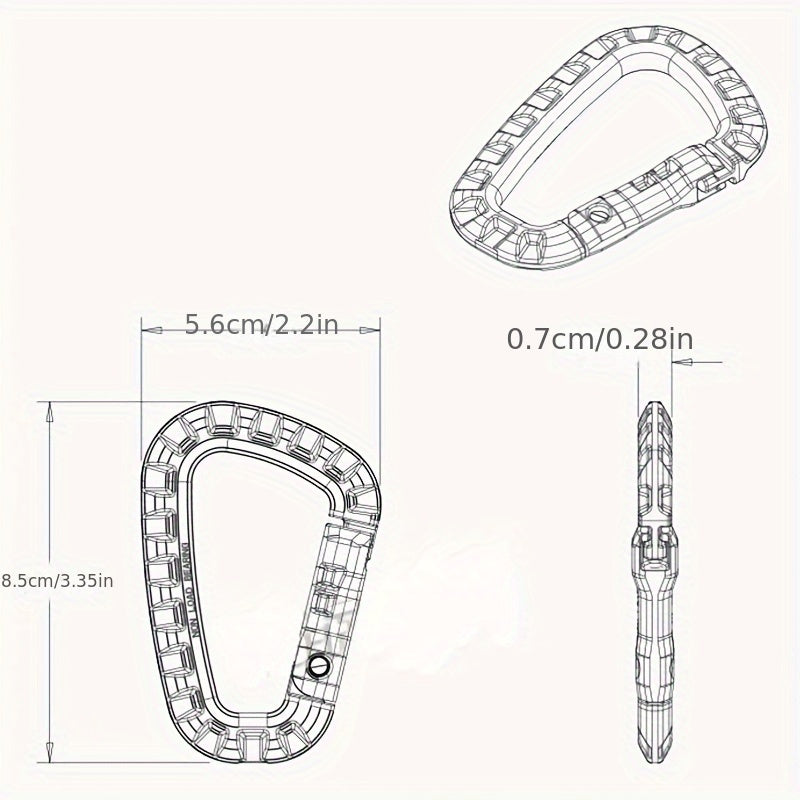 Molle Quick Release Buckle Keychain D shaped Backpack Hanging Buckle