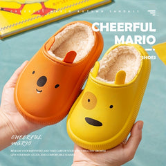 Kids Cartoon Furry House Shoes Soft Non Slip Walking Shoes for Winter