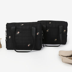 Embroidered Butterfly Diaper Bag with Multiple Compartments