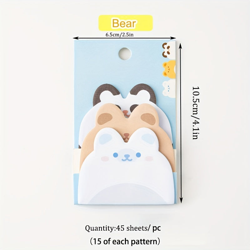 180 Sheets Cartoon Animal Sticky Notes for Home Office School Supplies