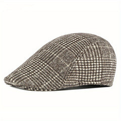 Men's Classic Newsboy Hat Vintage Flat Cap Ivy Cabbie Driving Hat Winter Warm