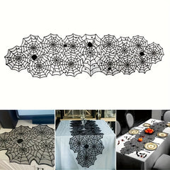 Halloween Lace Spider Web Tablecloth Flag Decoration