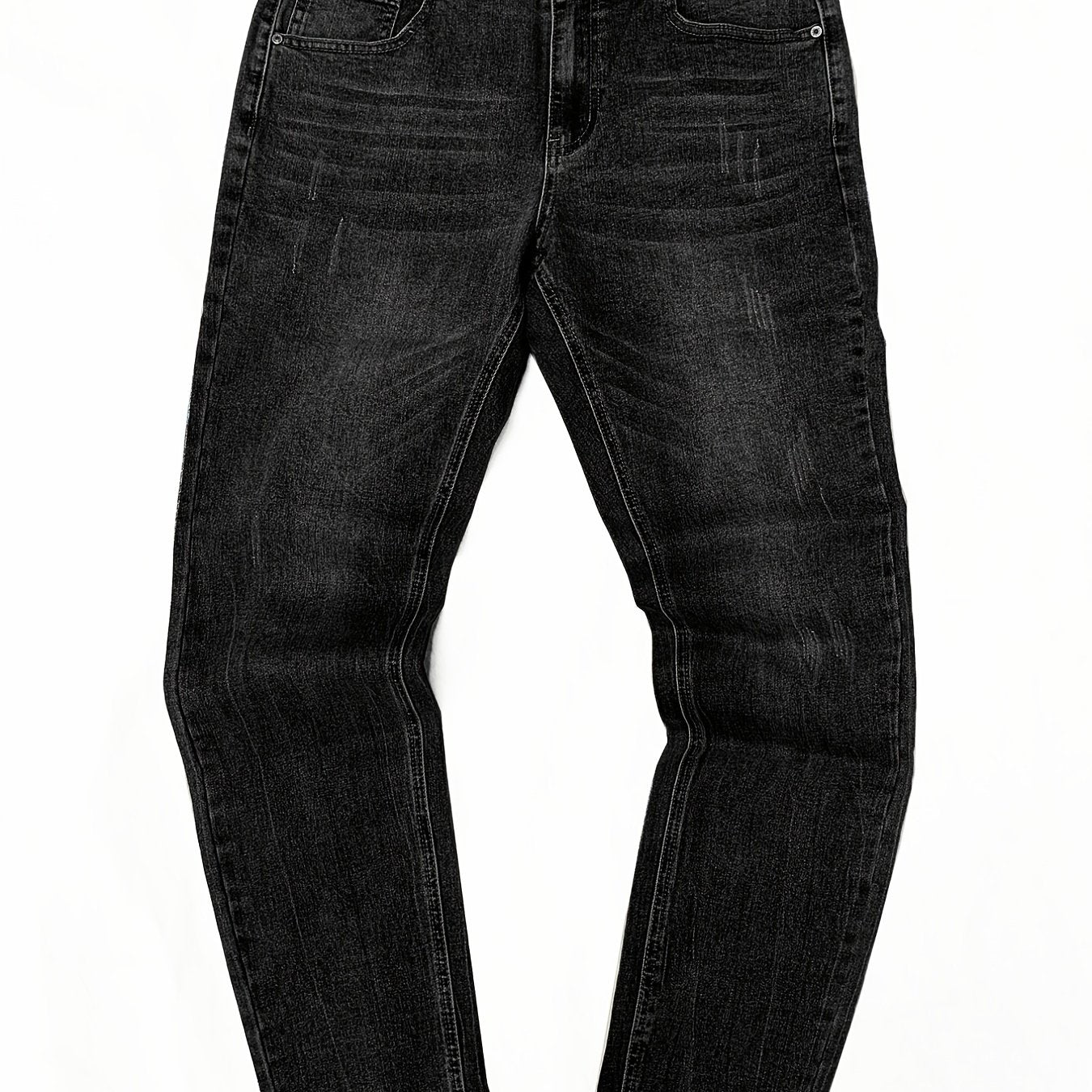 Men's Slim Straight Fit Washed Denim Pants