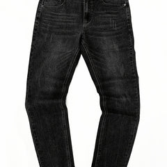 Men's Slim Straight Fit Washed Denim Pants