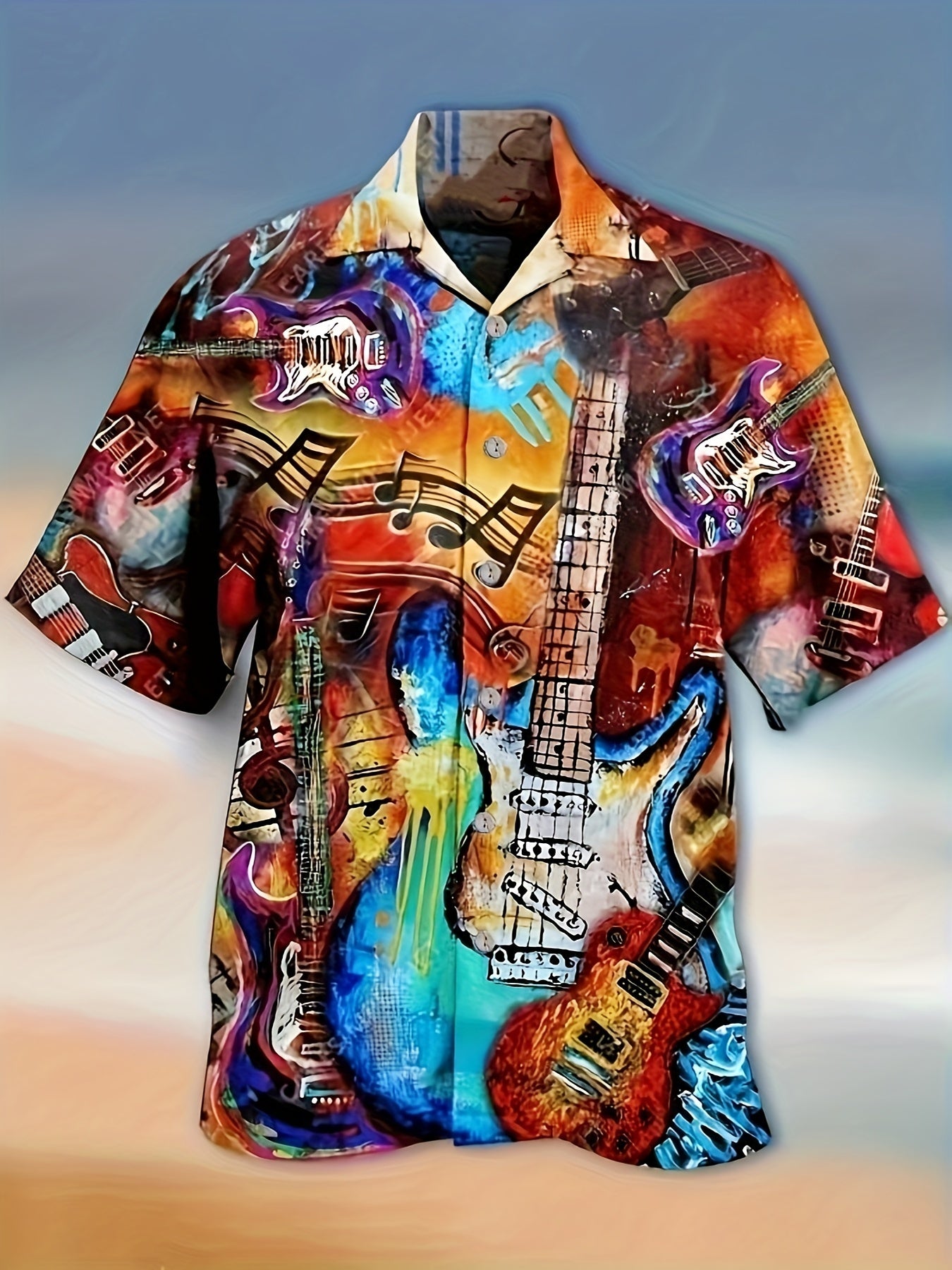 Flamingo Cowboy All Over Print Men's Casual Hawaiian Shirt