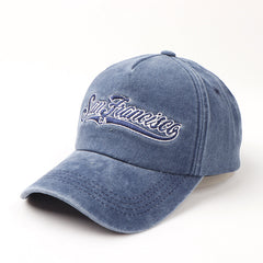Washed Letter Embroidery Baseball Cap Women's Autumn And Winter All match Peaked