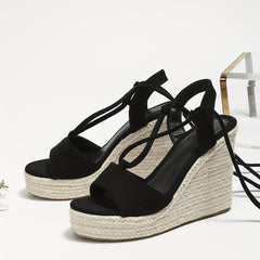 Women's Lace-Up Wedge Espadrilles Slingback Sandals