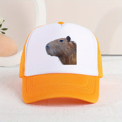 Casual Capybara Mesh Stitching Cap Sun Protection for Summer Holiday