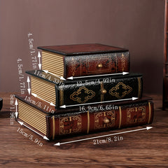 Vintage Wooden Book Storage Box Jewelry Drawer
