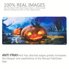 Happy Halloween Pumpkin Ghost And Bats Mouse Pad XL