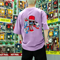Men's Cartoon Graffiti Print T shirt Active Tee
