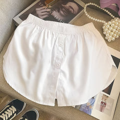 Solid Button Front Elastic Skirts Stylish Mini Skirts Women's Clothing