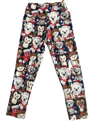 Cartoon Animals Christmas Leggings for Kids