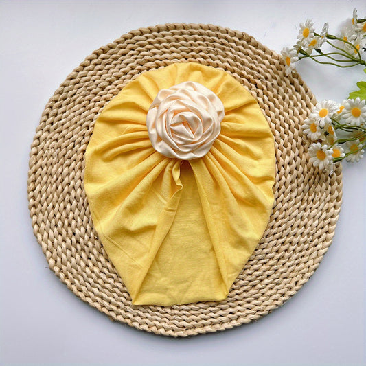 Baby Girls Flower Decor Turban Soft Hair Wrap Headband
