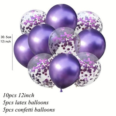 10pcs Confetti Balon Metallic Balon Mixed Amazing Sight Supplies