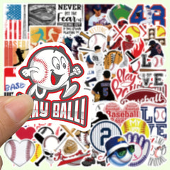 52pcs Baseball Stickers Mobile Phone Case Notebook Water Cup Decoration