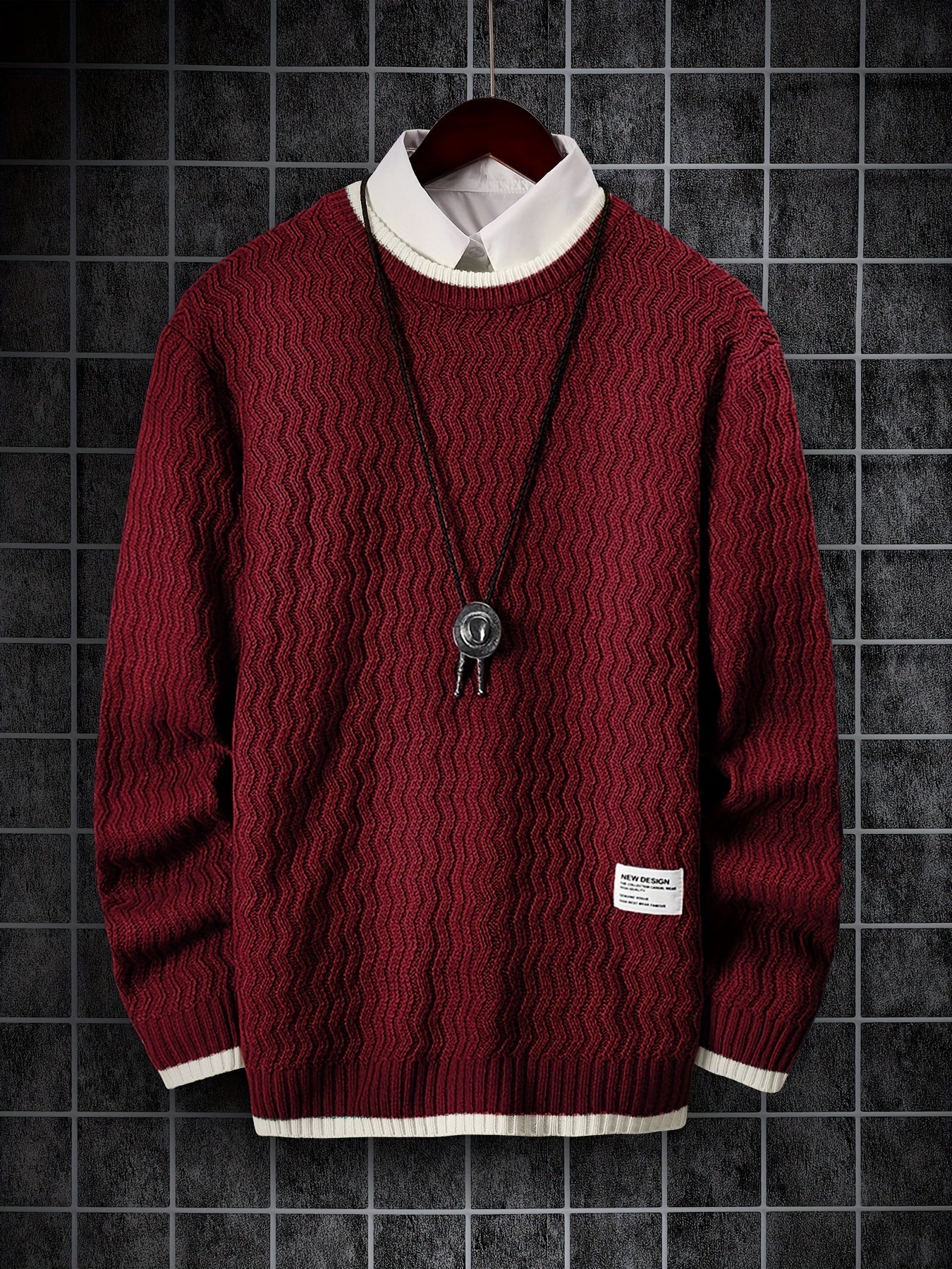 Men's Thermal Knit Pullover Sweater