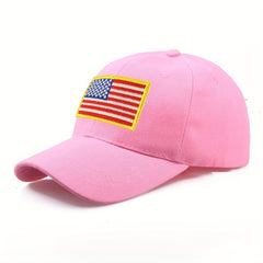 Men American Flag Patch Baseball Cap for Outdoor Travel