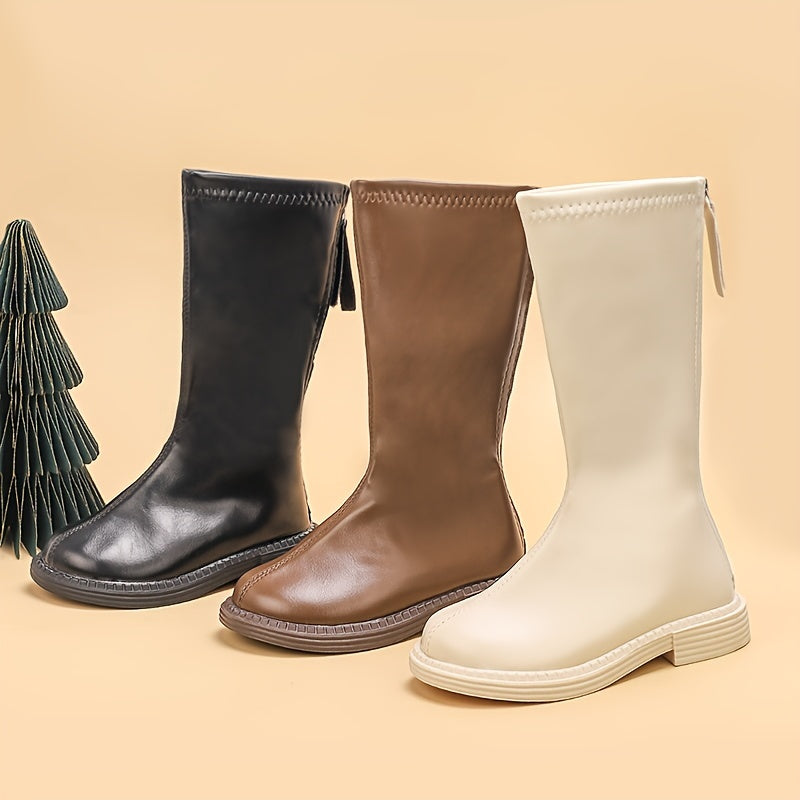 Girl's Plush Lining Knee High Boots Non Slip Shoes