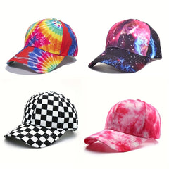Tie Dyed Gradient Sunshade Baseball Cap for Men Women