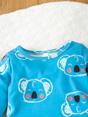 Baby Boy Pajama Set Cartoon Graphic Pullover Top Trousers Set