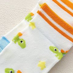 5Pairs Boys Dinosaur Pattern Ankle Socks Mesh Breathable Spring Autumn Summer