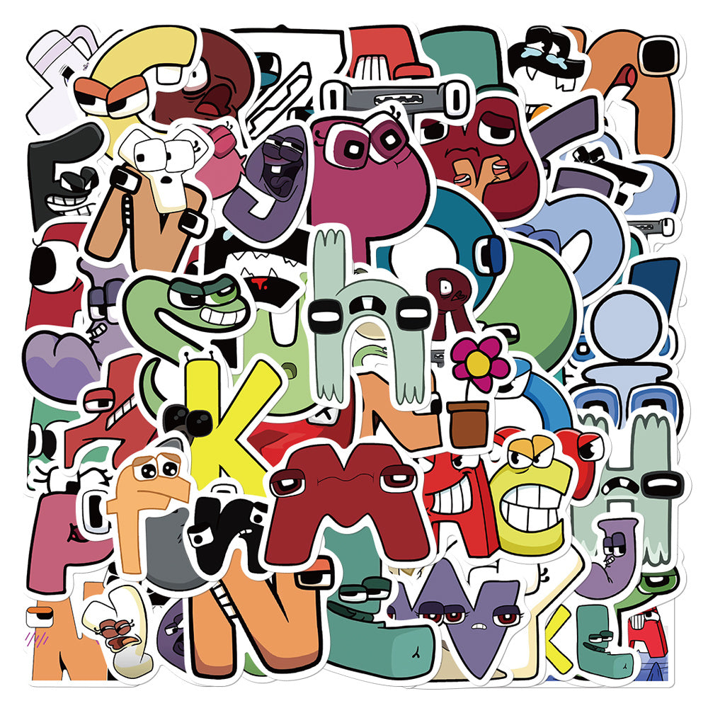 52pcs Cartoon Alphabet Lore Stickers Waterproof Decoration