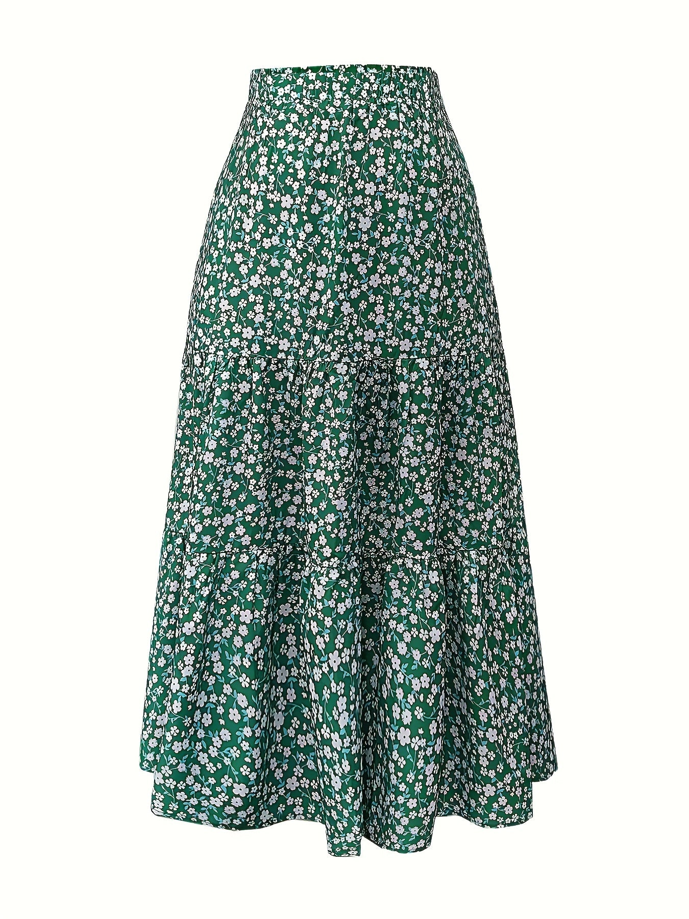 Ditsy Floral Print Maxi Smock Skirt