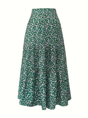 Ditsy Floral Print Maxi Smock Skirt